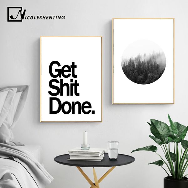 

forest landscape wall art canvas posters and prints funny quote minimalist painting wall pictures for living room home decor