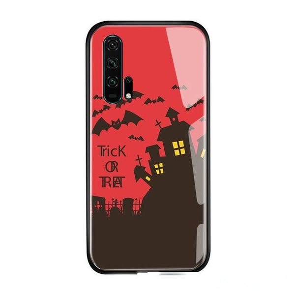 

for huawei honor 9 9x 9x pro 9 lite 9i shockproof halloween party phone case pumpkin witch bat tempered glass protective cover