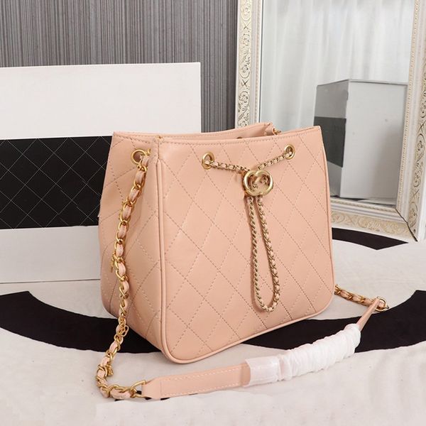 

handbags for women large capacity classic style bucket bag leather messenger bags for sale fashion rivets chic chain bag type3