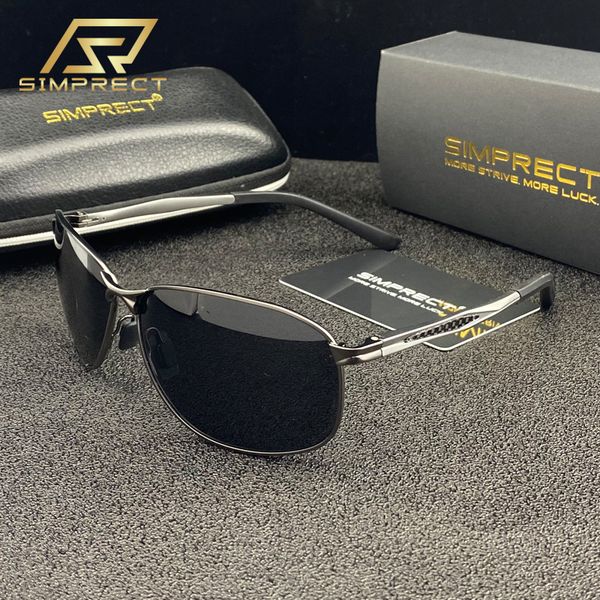 

simprect square polarized sunglasses men 2020 aluminum-magnesium retro sunglasses uv400 anti-glare driver's sun glasses for men, White;black