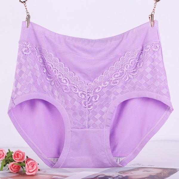 

xl-6xl high waist modal panties soft briefs breathable underpants womens seamless lingerie lace underwear female intimates, Black;pink