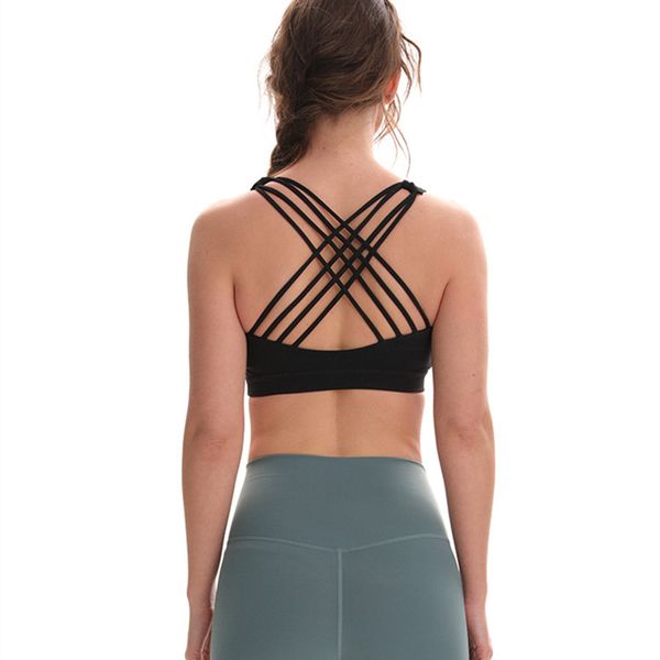 

cretkoav женщина средней прочности поддержки йога bra низкая производительность трение sexy back cross gym спортивный бюстгальтер бег тренир, White;black