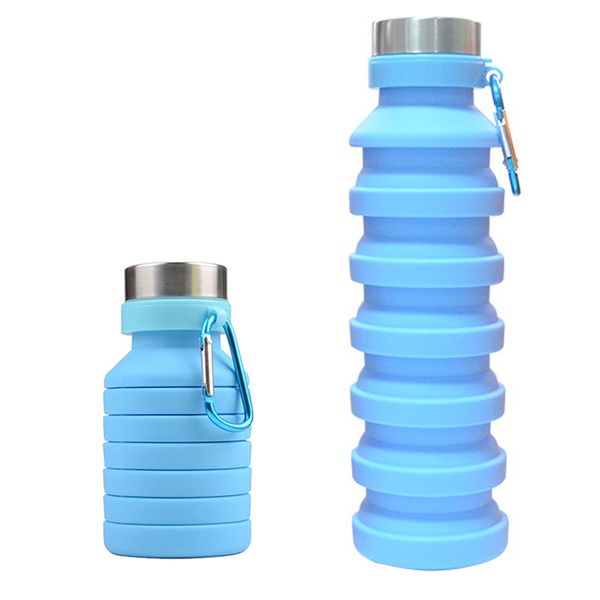 

retractable sports drinking silicone large capacity collapsible water bottle