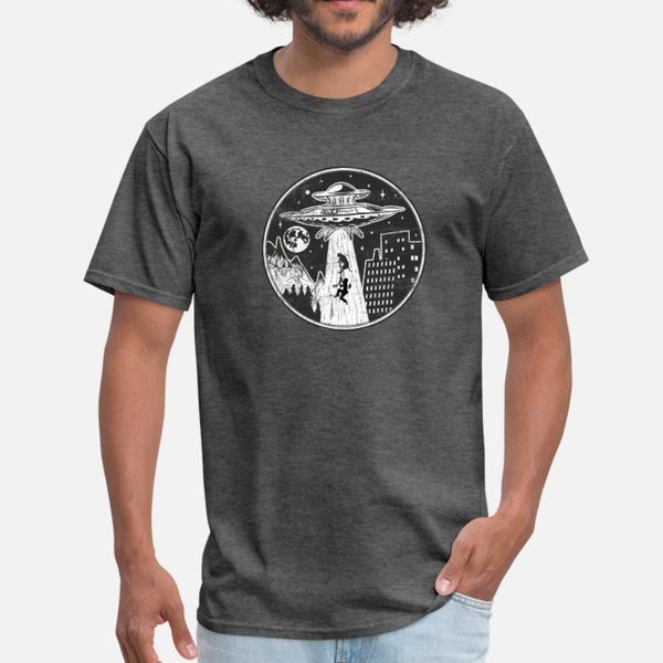 

alien ufo abduct a dog and owner logo style t shirt men design 100% cotton euro size s-3xl male fitness funny spring autumn outfit shirt