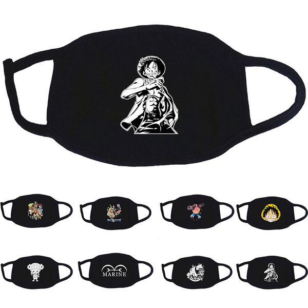 

cos japanese anime monkey d. luffy one piece designer luxury face mask party cosplay reusable dust washable windproof cotton masks