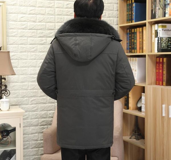 

factory wholesale down jacket mens mid-length live in removable dad-40-50-60-70-year-old002, Black