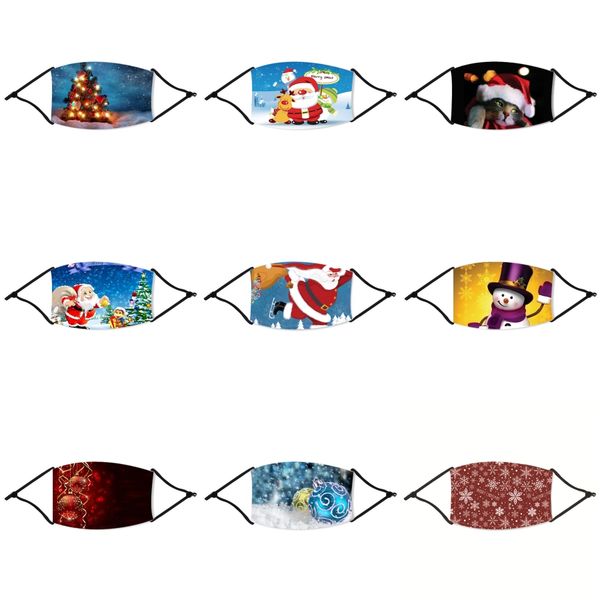

supply in stock beautiful kids christmas mask cotton comfortable face christmas masks 3-layer fashion designer christmas mask dustproof e#76, Black