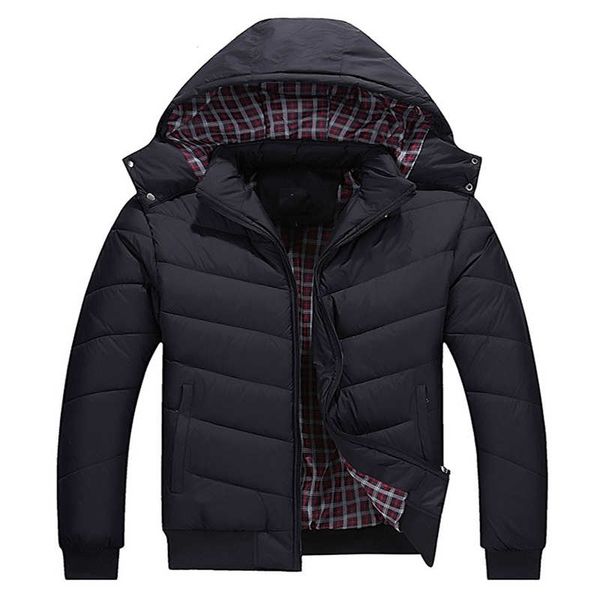 

mens jacket classic down winter outdoor winter thick jackets long sleeve warming letter around hat cool sport jacket, Black;brown