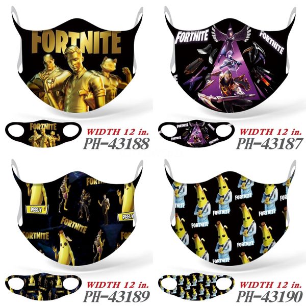 

designer face mask pm2.5 anti-pollution printing masks boys girls cartoon mouth face printing masks anti-dust breathable earloop washable#69, Black