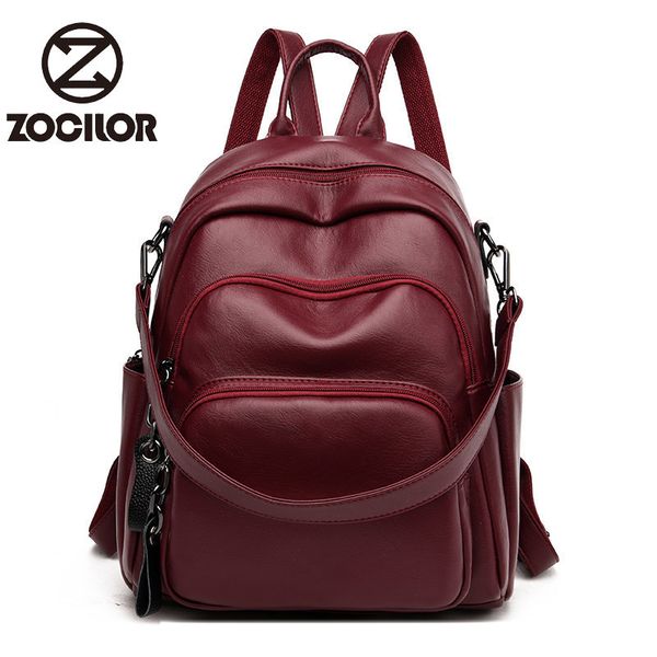 

2020 multifunction women vintage female shoulder bag pu leather backpacks high capacity travel backpack school bags for girls