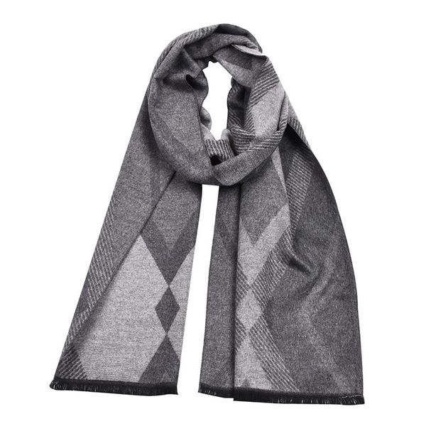 

2020 autumn winter fashion casual scarves men thicken cashmere scarf double sided knitting warm scarves men gift, Blue;gray