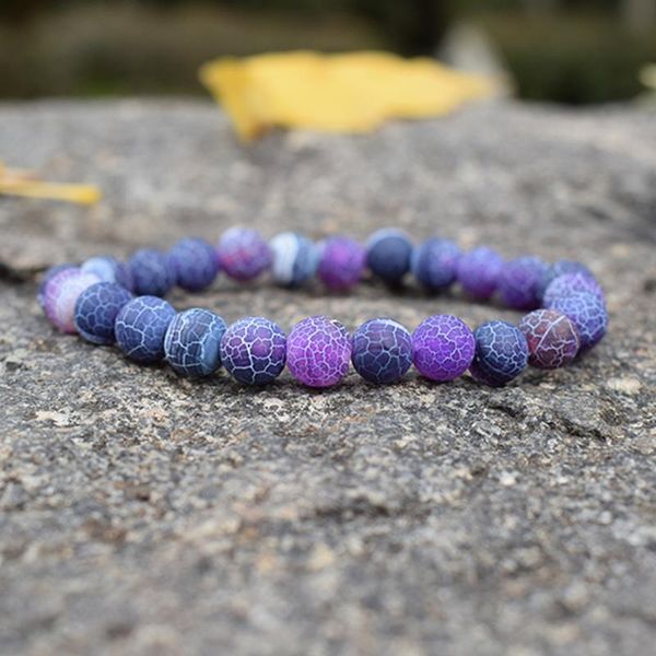 

fashion purple weathered agates beaded bracelet semi-precious stones crystal strand bracelets for women charm handwoven jewelry, Golden;silver