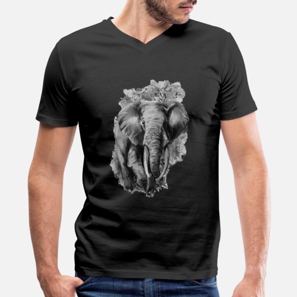 

image watercolor elephant t shirt men customize tee shirt crew neck solid color graphic casual spring trend shirt