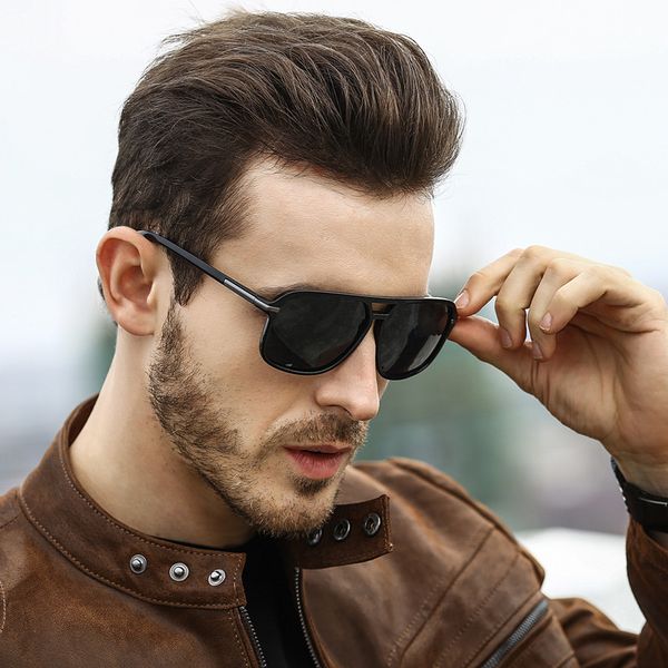 

classic polarized sunglasses men oversized square mirror driving sun glasses brand designer retro driver sunglass uv400 goggles, White;black