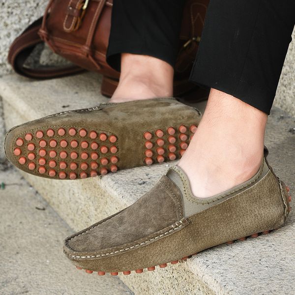 

men fashion england loafers pigskin shoes plus size 38-49 gentleman business leather shoes new stylish men driving sneakers, Black