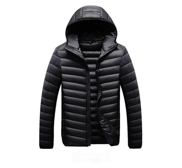 

мода solid color mens вниз куртки для зимних случайных мужчин длинные рукава keep warm толстые ветровки высокого качества mens вниз пальто, Black