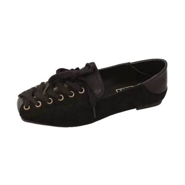 

2020 spring and autumn casual all-match one-step large-size flat shoes are half a size smaller, Black