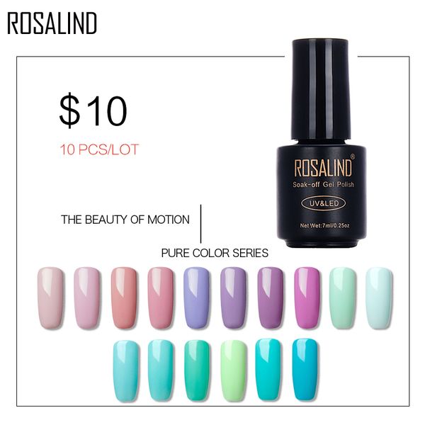 

nail gel rosalind 7ml 10 pcs/lot polish pure color lacquer soak off semi varnish permanent, Red;pink