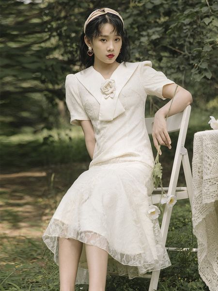 

2020 летний новый художественный темперамент супер фея camellia рыбий хвост короткий рукав 2020 летний новый художественный темперамент плат, Black;gray