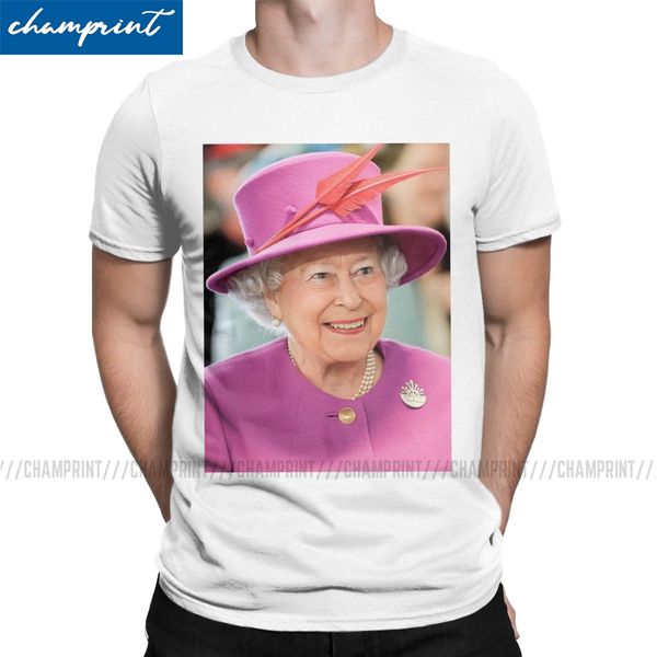 

мужские queen elizabeth ii футболки british royal crown хлопок одежда высокий с коротким рукавом crewneck тройников лето футболка