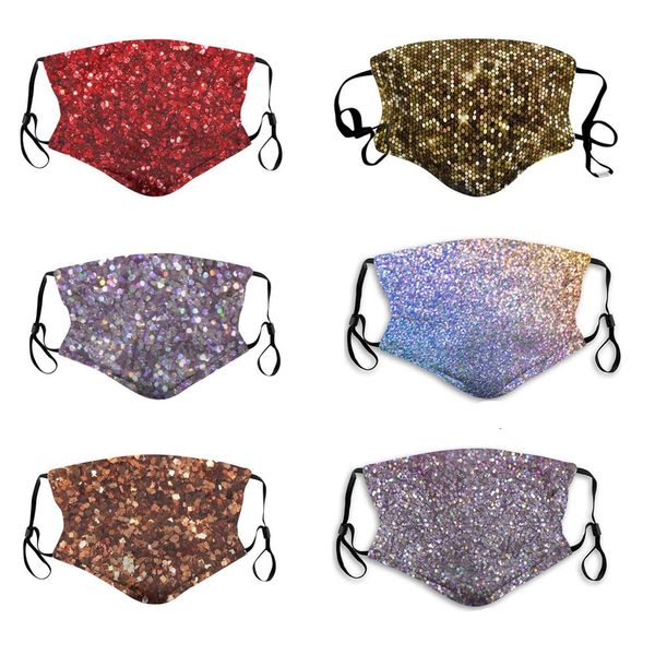 

fashion designer bling bling face mask women colorful personality dust-proof breathable sequins protective mask new reusable cycling masks