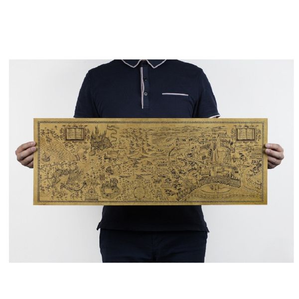 

1 pc 51*32.5cm cartoon hermione cosplay magic world potter map retro toy anime potter treasure map gift