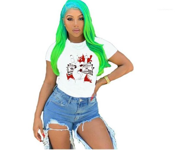 

womens tees fashion crew neck females clothing cartoon print womens designer tshirts casual short sleeve loose, White