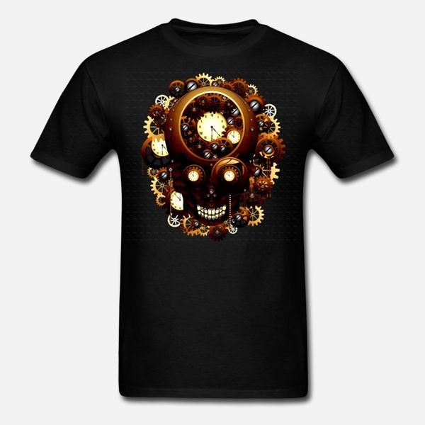 

steampunk skull t shirt men customized short sleeve plus size 3xl formal famous funny spring trend shirt