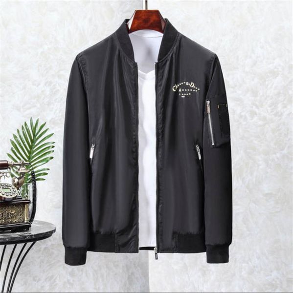 

autumn winter mens jacket zippers trend all-match men's coat pocket side sleeves stretch casual windbreaker men hot, Black;brown