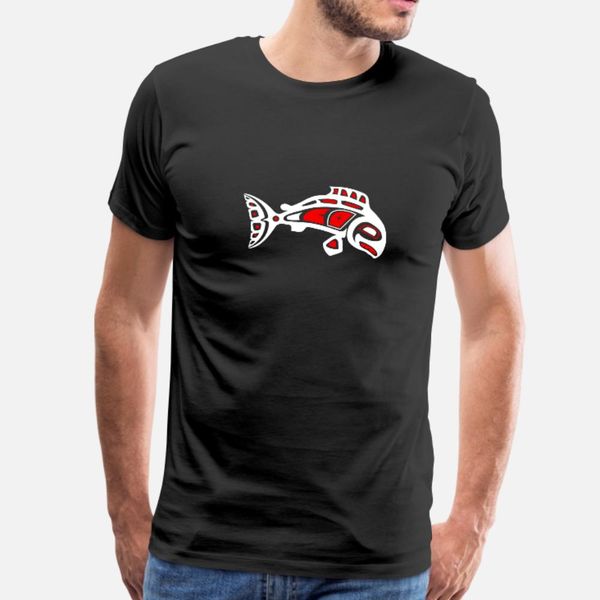 

хайда salmon символ tribal tattoo идеи подарок футболка рубашка мужчина пользовательской футболка плюс размер 3xl подходит сыпучего нового с
