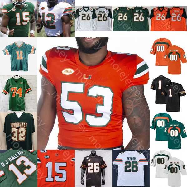 

custom miami hurricanes football jersey ncaa college mark walton vinny testaverde shirreffs morris miller johnson jenkins dorsett brevin j, Black
