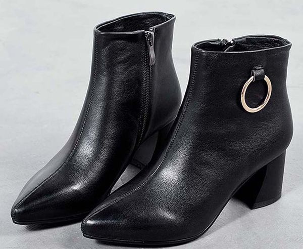 

fashion leather star women shoes woman leather short autumn winter ankle fashion brand women boots 04 px133, Black