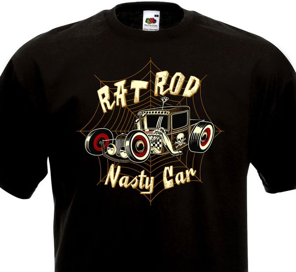 

2019 summer men tee shirt футболка rat rod настя автомобиль hot rod на заказ kustom kulture rat fink big daddy roth сшитой футболка