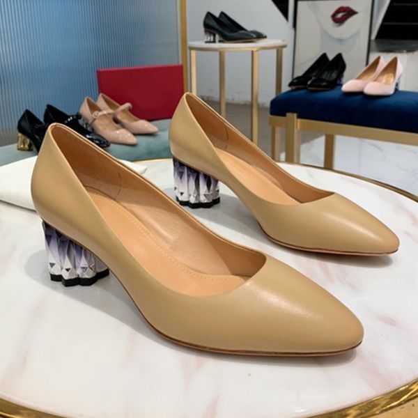 

vintage high round heels pumps spring summer brand design women shoes fashion solid slip-on female pumps, Black