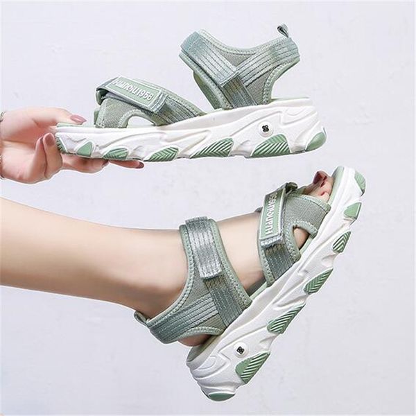 

size 35-42 summer 2020 women's thick bottom sandals wedges open toed platform summer female beach shoes chunky sandalias mujer, Black