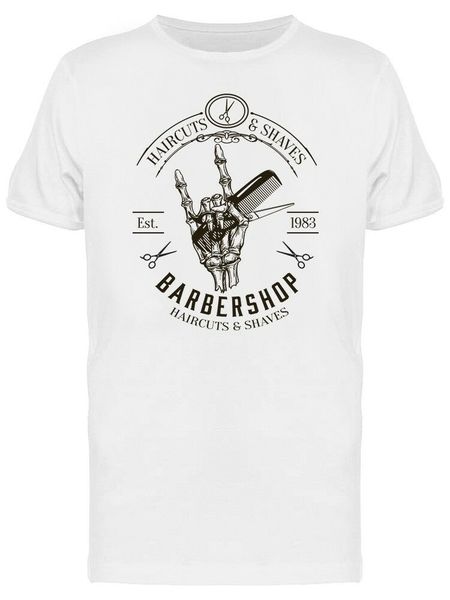 

barbershop skull hand graphic men's tee 2019 new fashion summer new design cotton male tee shirt design