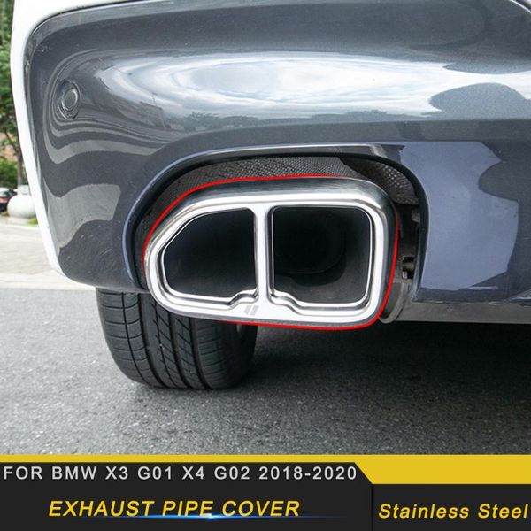 

car accessories tail exhaust pipe outlet cover frame sticker trim exterior decoration for x3 g01 x4 g02 2020-2020