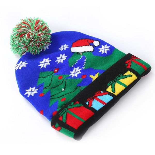 

christmas decorations hat led sweater cap santa light knitted for party