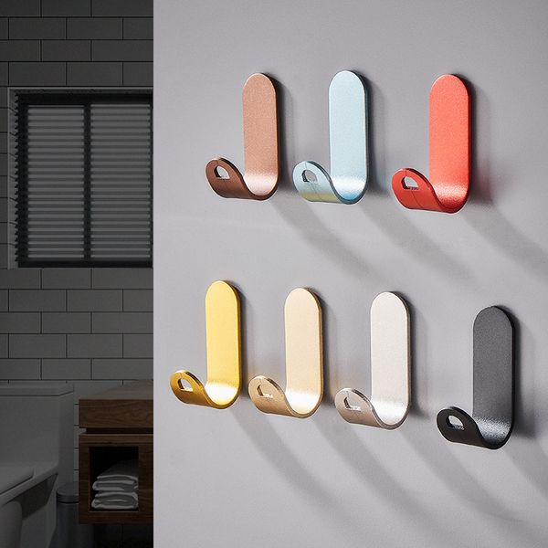 

colorful matching beautiful wall multi functional decorative hook home space aluminum non punching multi-purpose adhesive hook