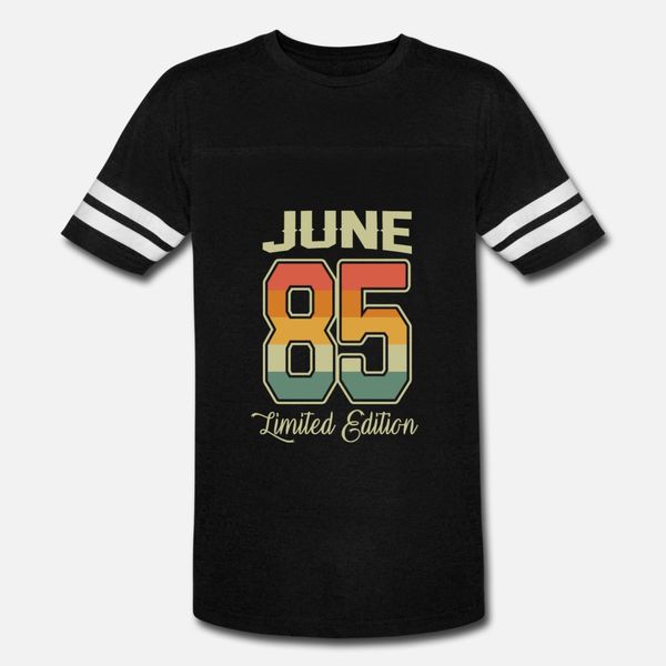 

vintage 35th birthday june 1985 sports gift t shirt men character short sleeve plus size 3xl cool funny casual summer style letter shirt