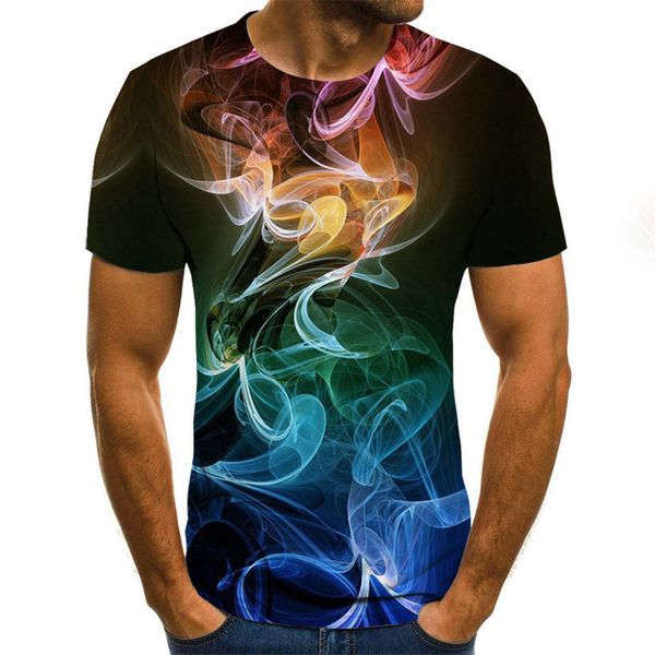 

camiseta streatwear fire print summer 3d print shirts horror comics harajuku men clothing