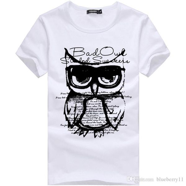 

summer new men t-shirt printed casual cotton t-shirt slim male short sleeve t-shirt white plus size m-3xl, White;black