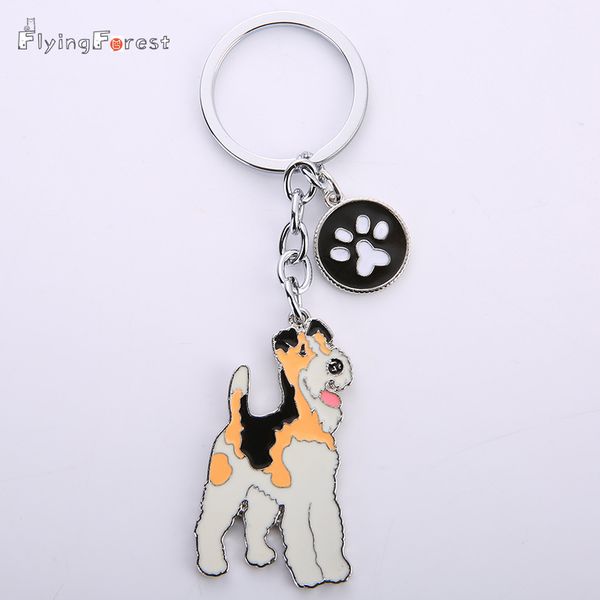 

lovely terrier key chain dogs key chain fashion jewelry pet animal pendants gifts for friends metal car ring, Silver