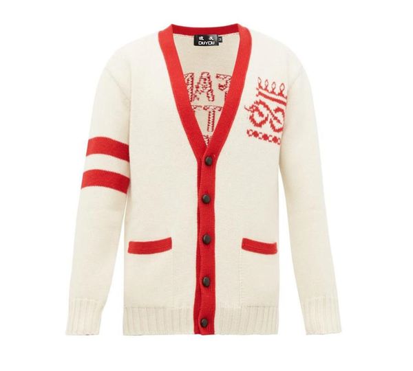 

duyou 2019 autumn winter sweater men cardigan far better not letter knitted sweater male casual fashion high quality, White;black