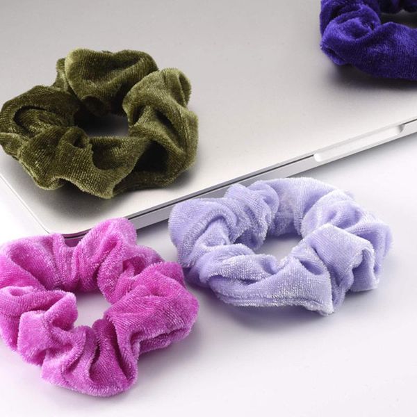 

60pcs/pack stretchable party casual holiday seasons great gift headwear accessories hair bands fashion velvet scrunchie ties