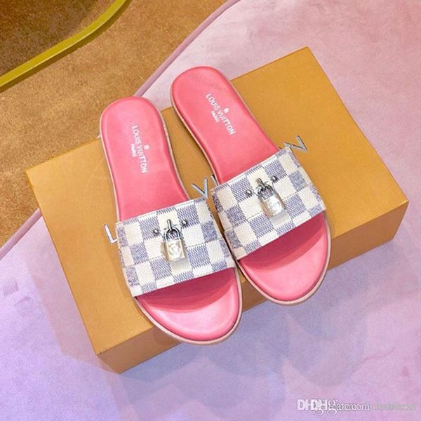 

women slippers fashion leather bottom sandals summer comfortable fine casual shoes flats flip flops for women with original box, Black