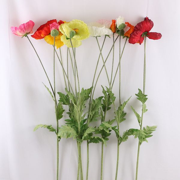

decorative flowers & wreaths 10pcs simulation 2head poppy flower for wedding wall backdrop decoration home living room vase floral arrangeme
