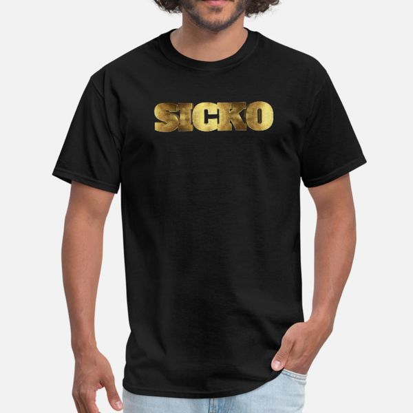 

sicko gold name typography t shirt men design cotton euro size s-3xl kawaii fitness comical summer natural shirt, White;black