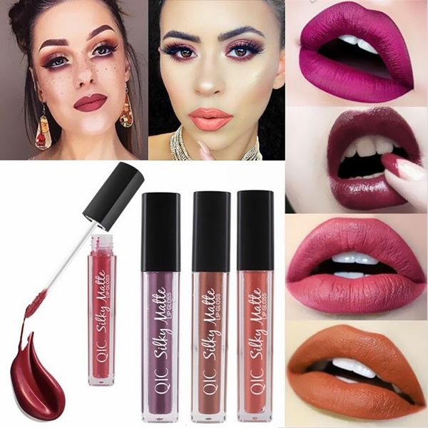 

lip gloss 1 pcs 12 colors waterproof matte velvet lipstick liquid long lasting cosmetic