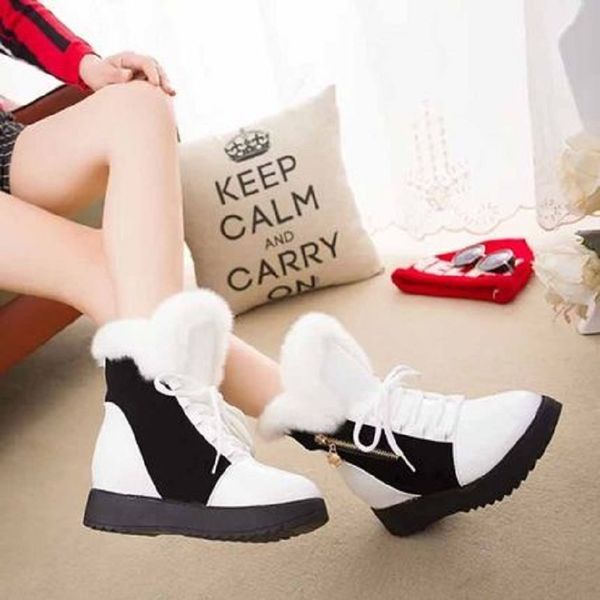 

2020 зима личности моды сапоги женские водонепроницаемые платформы теплые толстые снег женские сапоги, Black